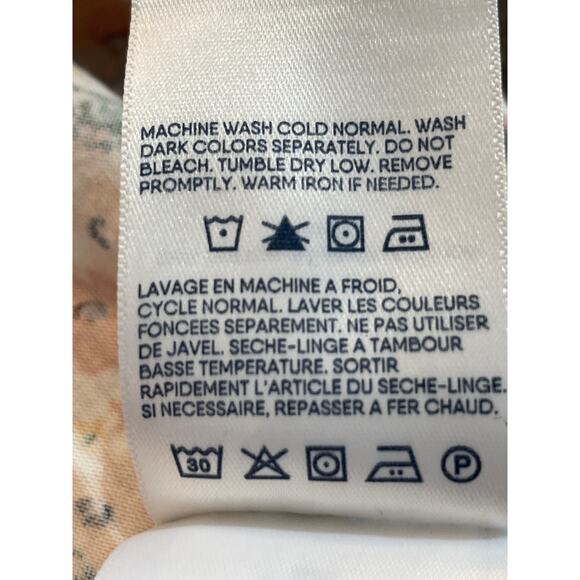 Land's End 100% Cotton floral v neck tee XL - Picture 6 of 10